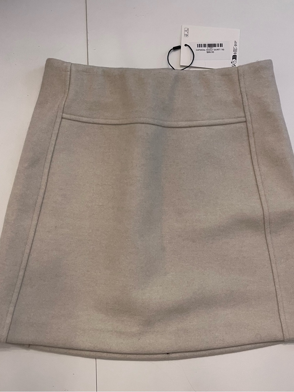 Neutral Cream Structured Mini Skirt
